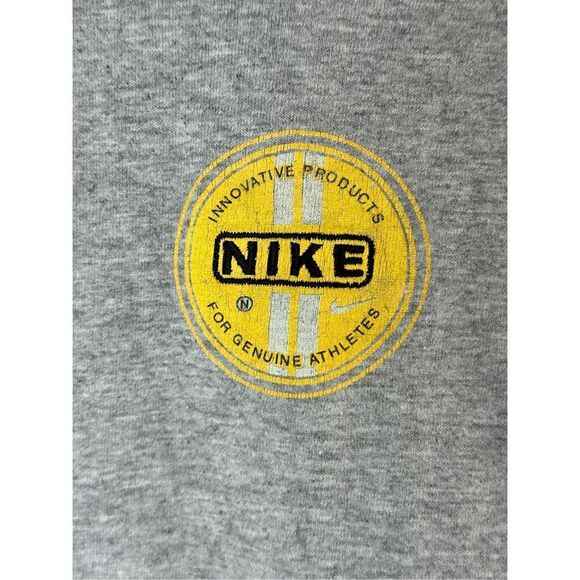 VTG Nike Graphic Logo Tee Sz Large Gray Yellow - Picture 2 of 5